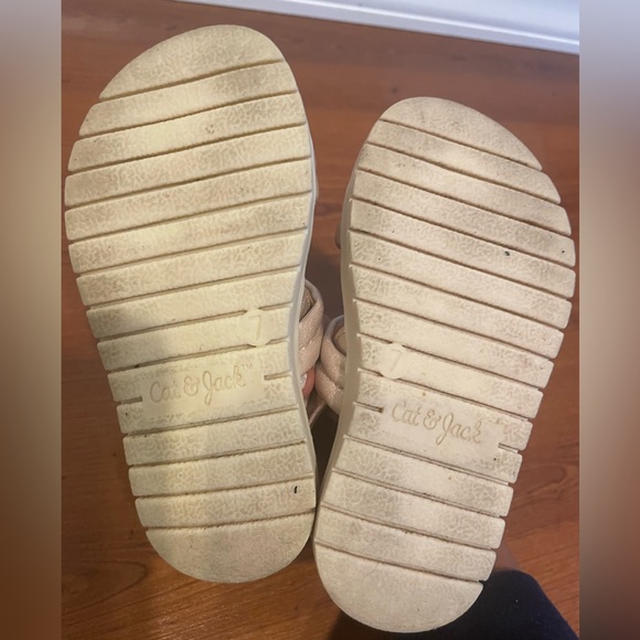 Cat & Jack Toddler Girl Rose Gold/Pink Sandals Size 7 - Picture 4 of 4